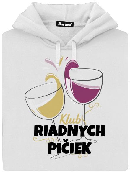 Klub riadnych pičiek dámska mikina klokanka White
