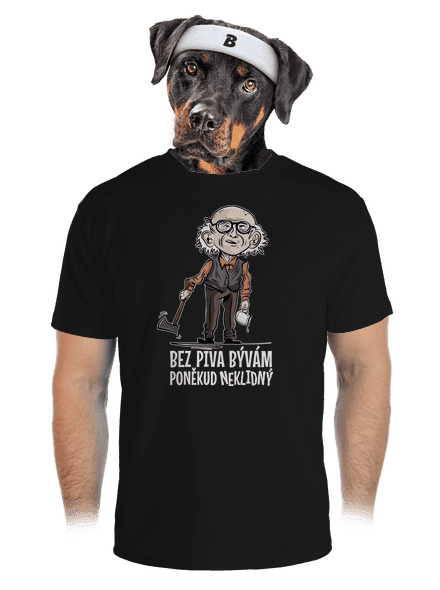 Neklidný bez piva pánske športové tričko Black