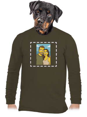 Simpsonovi z vlastnej fotky pánske dlhý rukáv Urban Khaki