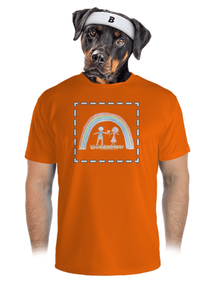 Detské kresby - Nahraj vlastnú pánske športové tričko Neon Orange