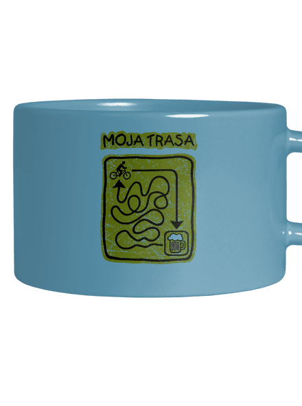 Moja trasa hrnček makronka Blue Macaron