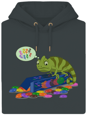 Zmätený chameleón unisex mikina premium Charcoal