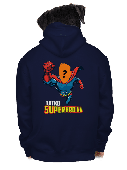 Tatko superhrdina pánska mikina na zips Navy