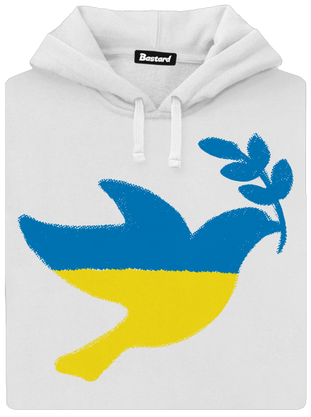 Ukrajina - Holubica obrys dámska mikina klokanka White