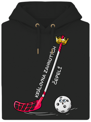 Kráľ zahnutých čepelí - florbal unisex mikina premium Dark Black