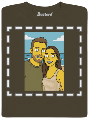 Simpsonovi z vlastnej fotky pánske tričko Urban Khaki