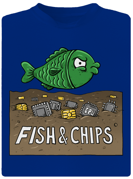 Fish and IT chips pánske športové tričko Royal Blue Mal