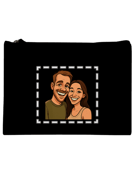 Karikatúra z vlastnej fotky taštička Black