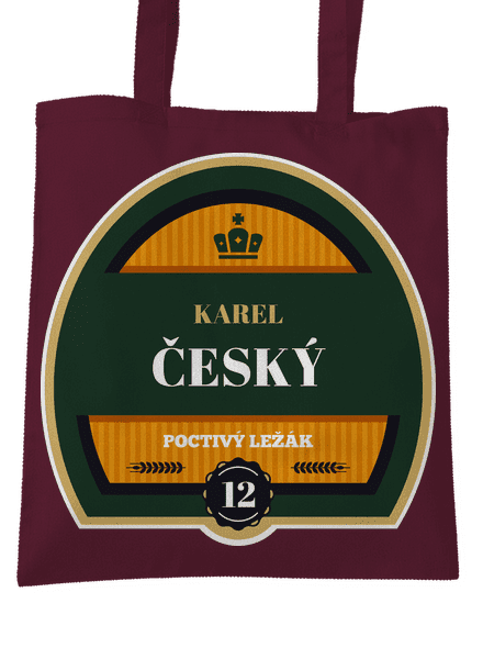 Pivná etiketa taška Burgundy