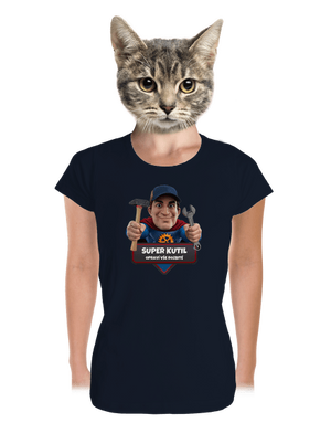 Super otec dámske tričko prémium Navy Mal