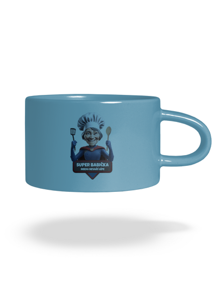 Super babička hrnček makronka Blue Macaron