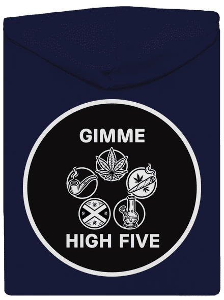 Gimme high five pánska mikina na zips Navy
