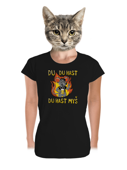 Du hast myš dámske tričko prémium Black
