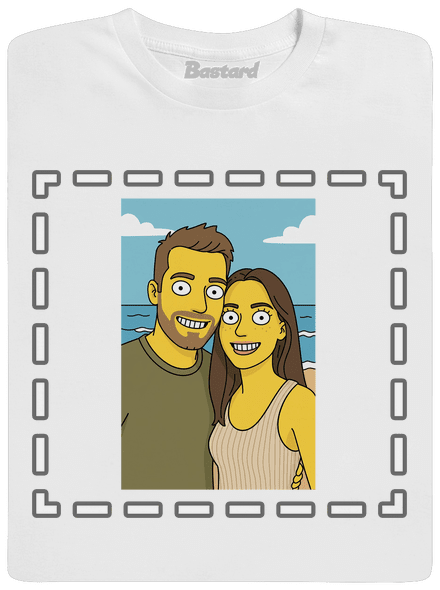 Simpsonovi z vlastnej fotky pánske tričko White