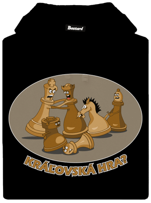 Kráľovská hra pánska mikina klokanka Black