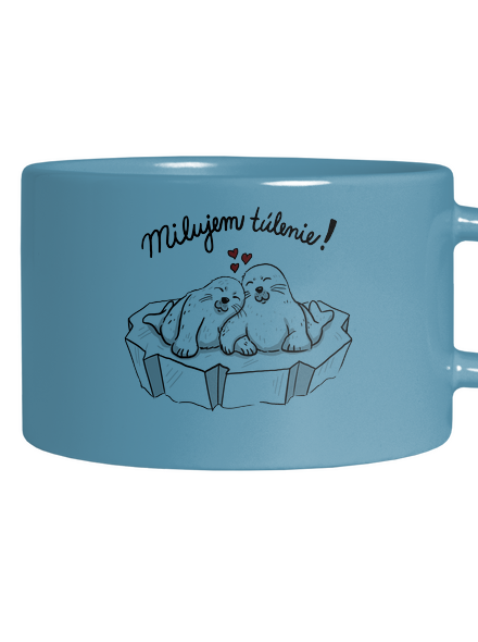 Milujem túlenie hrnček makronka Blue Macaron