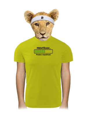 Premýšľam detské športové tričko Neon Yellow