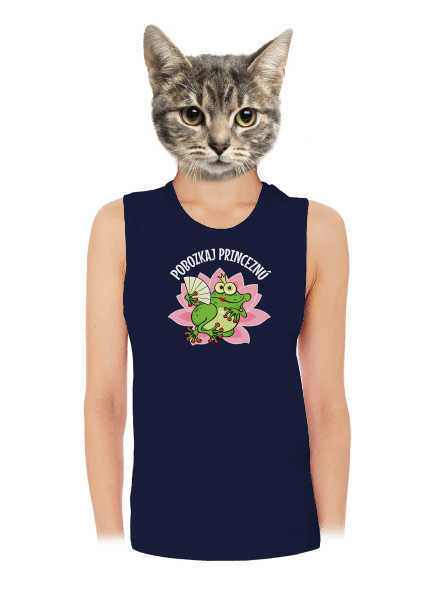 Pobozkaj princeznú a princa dámske tielko voľné Navy