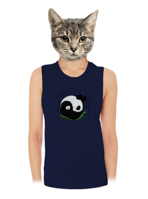 Dve spiace pandy dámske tielko voľné Navy