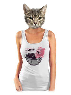 Vo forme dámske tielko klasické White