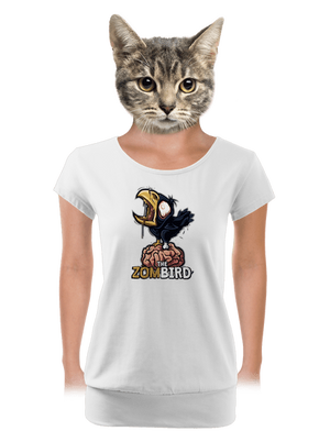 Zombird dámske tričko s lemom White