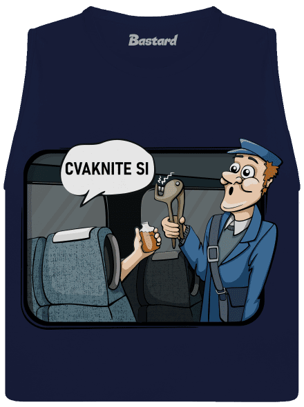 Cvaknite si dámske tielko voľné Navy