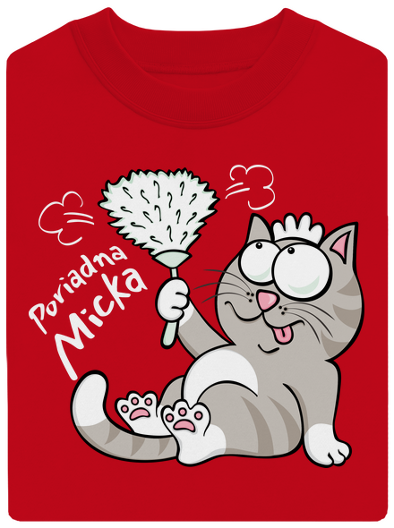 Macko a Micka unisex mikina bez kapucne Red