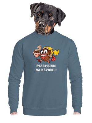 Štartujem na kávičke unisex mikina bez kapucne Nordic Blue