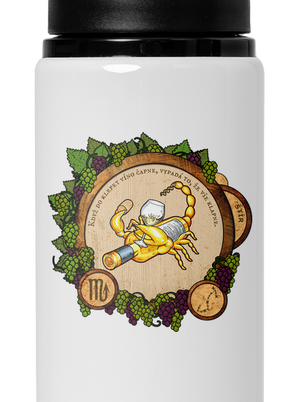 Vínny horoskop: Škorpión flaša na vodu White