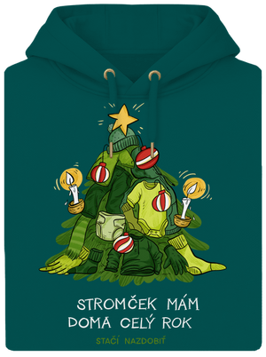 Stačí nazdobiť unisex mikina premium Emerald Green