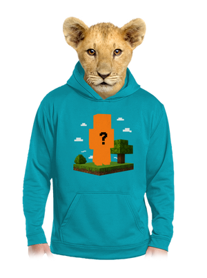 Minecraft z vlastnej fotky detská mikina klokanka Hawaiian Blue