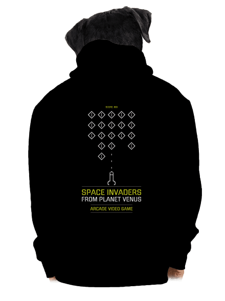 Space Invaders pánska mikina na zips Black