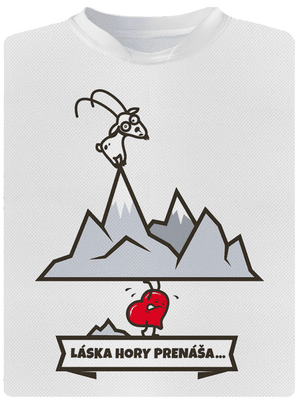 Láska hory prenáša detské športové tričko White