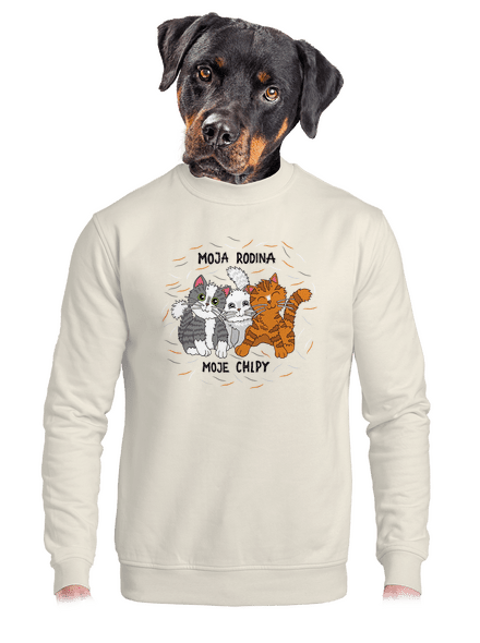 Moja rodina unisex mikina bez kapucne Off White