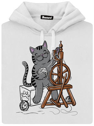 Mačka pradie dámska mikina klokanka White