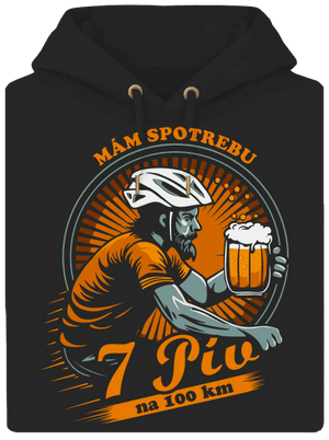 Spotreba 7 na 100 unisex mikina premium Dark Black