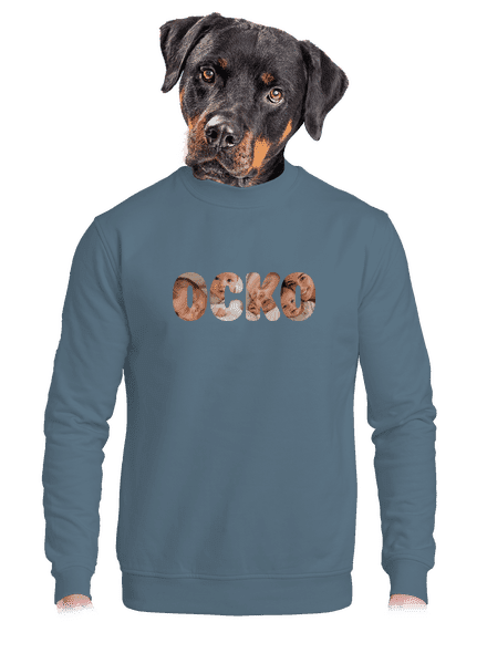 Nápis ocko z vlastných fotiek unisex mikina bez kapucne Nordic Blue