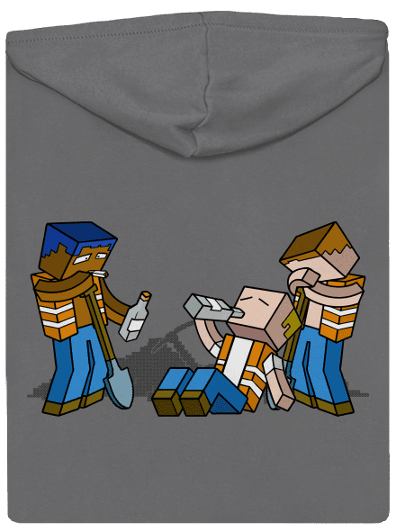 Real Minecraft dámska mikina na zips Steel Gray