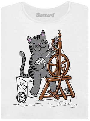 Mačka pradie dámske tričko prémium White