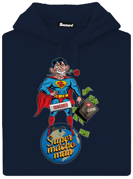 Supermachoman pánska mikina klokanka Navy