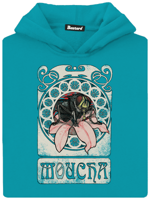 Mucha detská mikina klokanka Hawaiian Blue