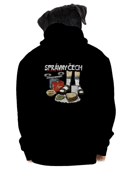 Správny Čech pánska mikina na zips Black