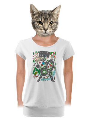 Cesta dámske tričko s lemom White