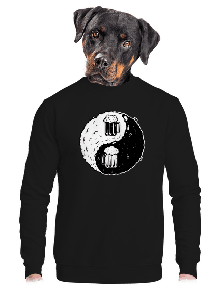 Jin Jang pivo unisex mikina bez kapucne Black