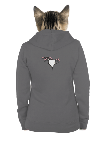 Myš vo výstrihu dámska mikina na zips Steel Gray