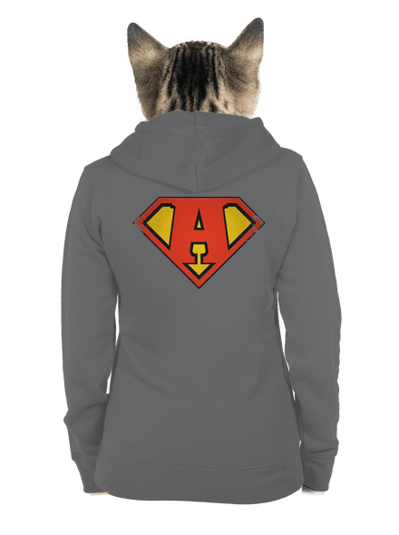 Som superhrdina dámska mikina na zips Steel Gray
