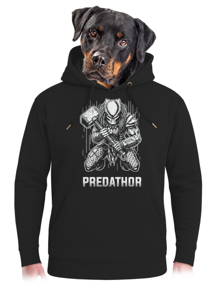 PredaThor a kladivko unisex mikina premium Dark Black