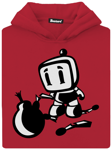 Bomberman detská mikina klokanka Fire Red