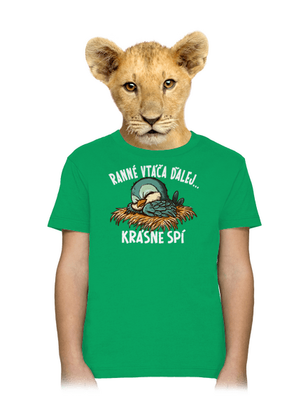 Ranné vtáča spí detské tričko Kelly Green