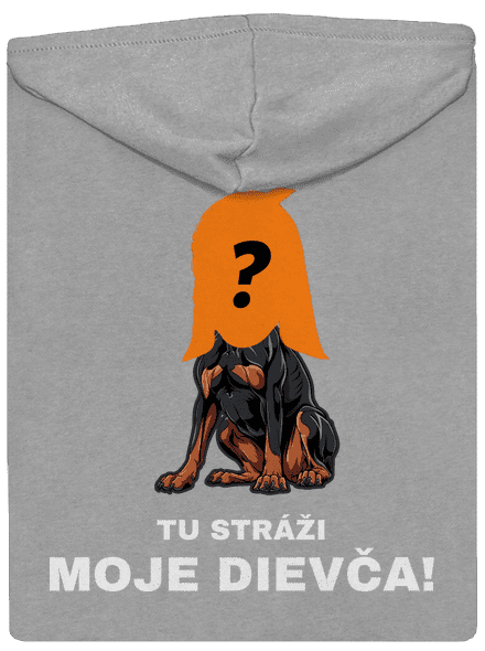 Tu strážim ja pánska mikina na zips Light Melange